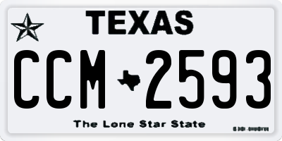 TX license plate CCM2593