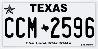 TX license plate CCM2596