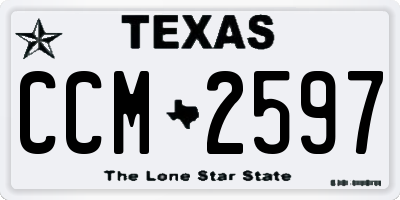 TX license plate CCM2597