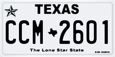 TX license plate CCM2601