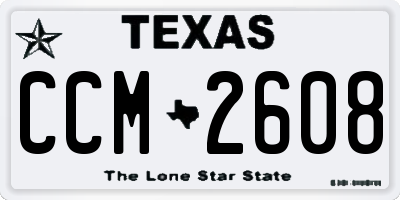 TX license plate CCM2608