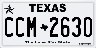 TX license plate CCM2630