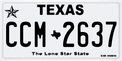 TX license plate CCM2637