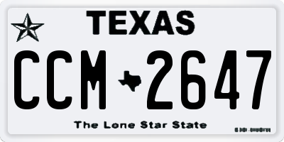 TX license plate CCM2647