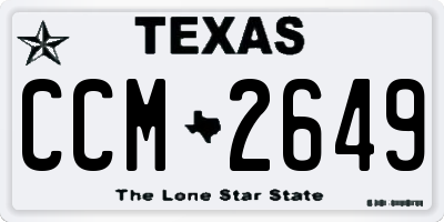 TX license plate CCM2649