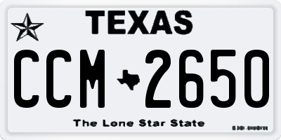 TX license plate CCM2650