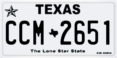 TX license plate CCM2651