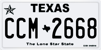 TX license plate CCM2668