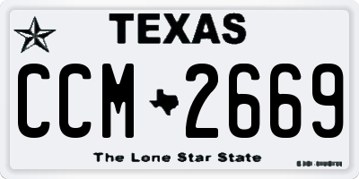 TX license plate CCM2669