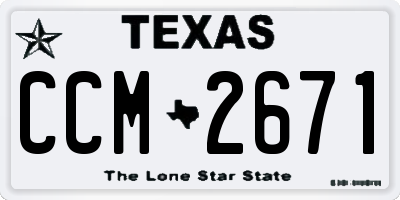 TX license plate CCM2671