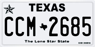 TX license plate CCM2685