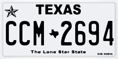 TX license plate CCM2694