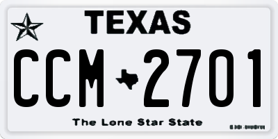 TX license plate CCM2701