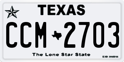 TX license plate CCM2703