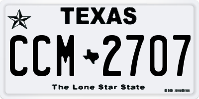 TX license plate CCM2707
