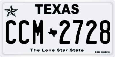 TX license plate CCM2728