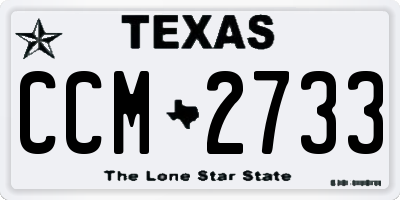 TX license plate CCM2733