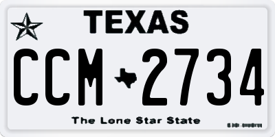 TX license plate CCM2734