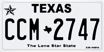 TX license plate CCM2747