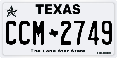 TX license plate CCM2749