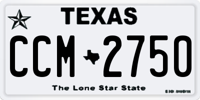 TX license plate CCM2750