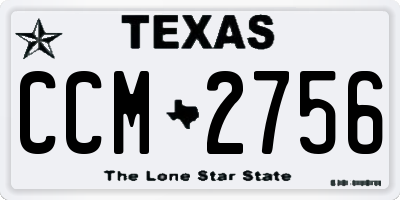 TX license plate CCM2756