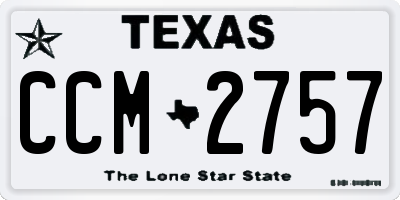 TX license plate CCM2757