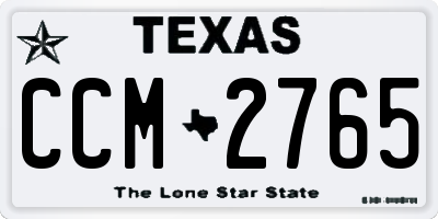 TX license plate CCM2765