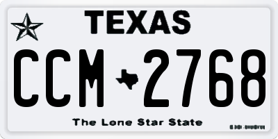 TX license plate CCM2768