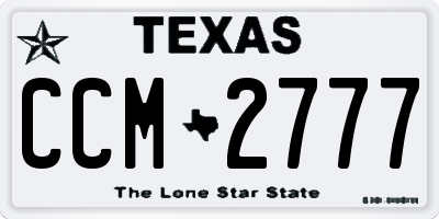 TX license plate CCM2777