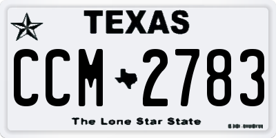TX license plate CCM2783