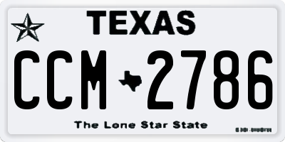 TX license plate CCM2786