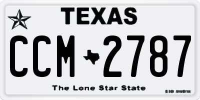 TX license plate CCM2787