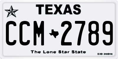 TX license plate CCM2789
