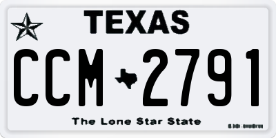 TX license plate CCM2791