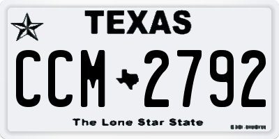 TX license plate CCM2792