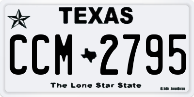 TX license plate CCM2795