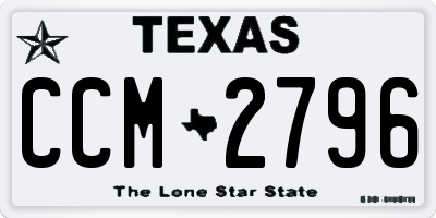 TX license plate CCM2796