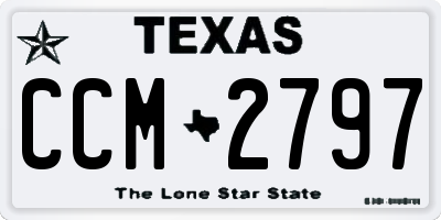 TX license plate CCM2797