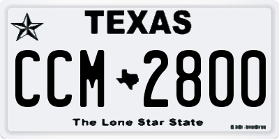 TX license plate CCM2800