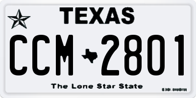TX license plate CCM2801