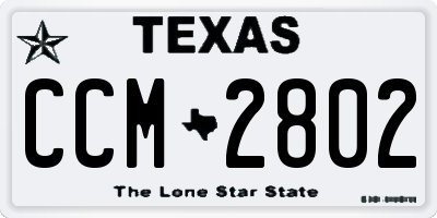 TX license plate CCM2802