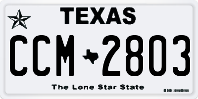 TX license plate CCM2803