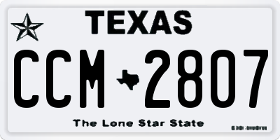 TX license plate CCM2807