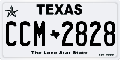 TX license plate CCM2828