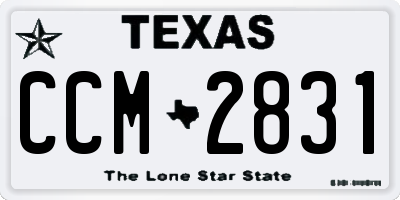 TX license plate CCM2831