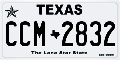 TX license plate CCM2832