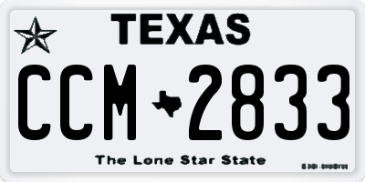 TX license plate CCM2833
