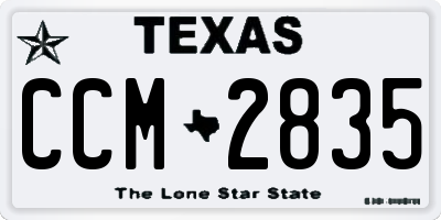 TX license plate CCM2835