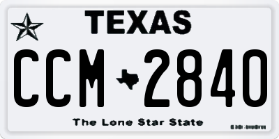 TX license plate CCM2840